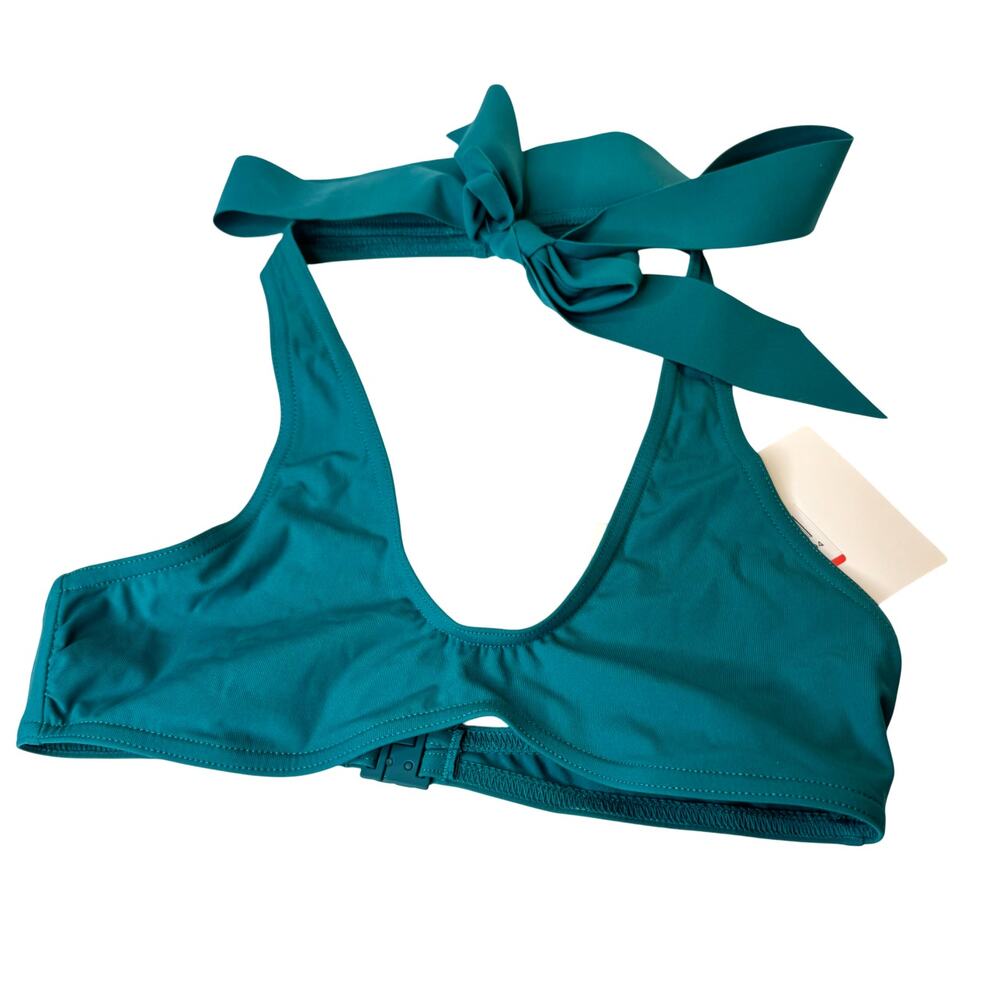 Zimmermann Tie Bra Halter Bikini Top Teal NWT Size 0 / US 2-4 XS